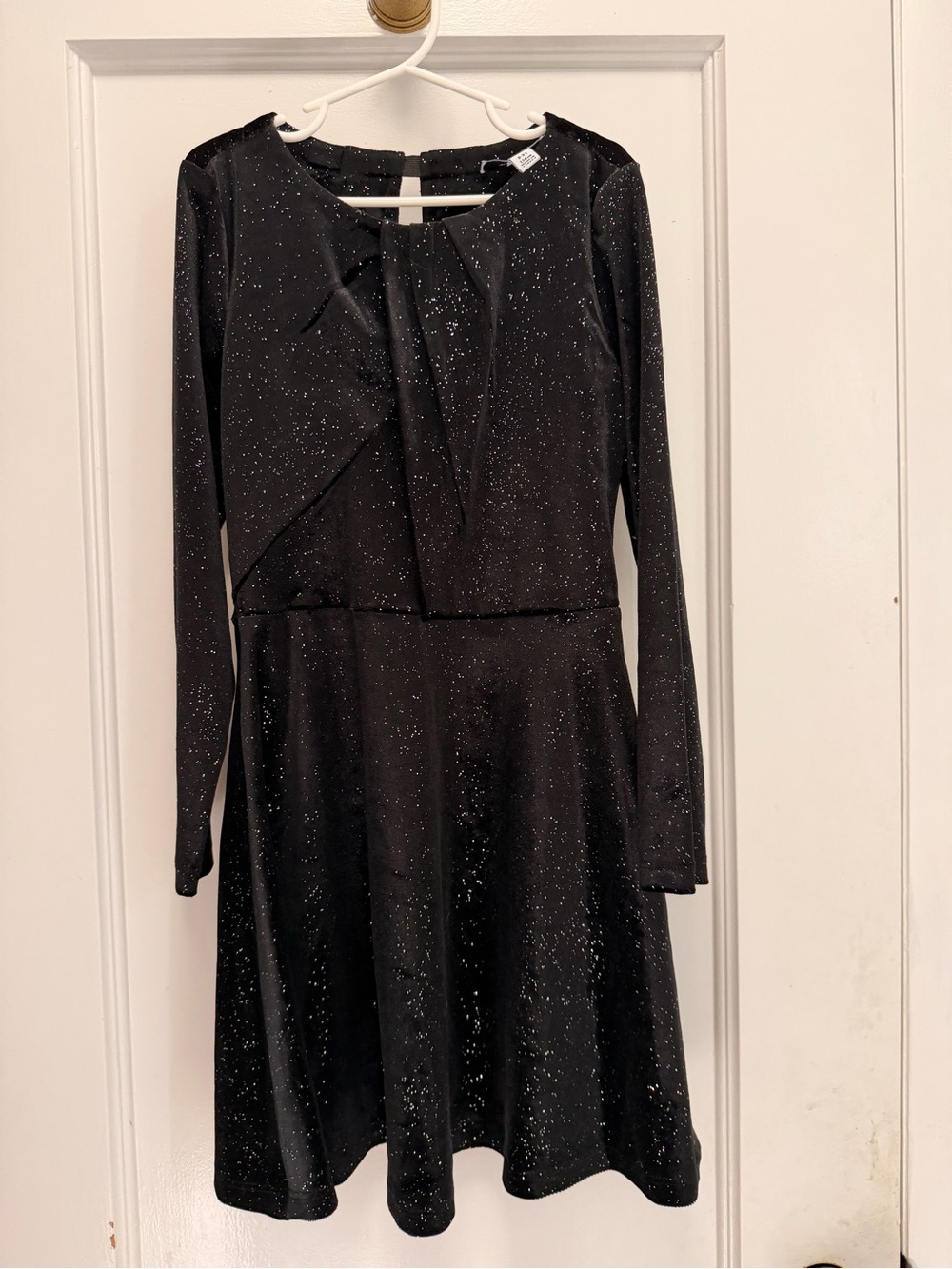 Reiss Black Sparkle Long-Sleeve Party Dress